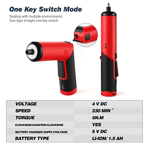 Werkzeug-Set, 57-teilig, Hand- und Elektrowerkzeug-Set mit 4 V Akkuschrauber, USB-Bohrmaschine, Haushaltswerkzeug-Set – Bild 3