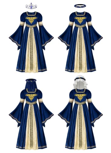 ReliBeauty Déguisement Robe Médiévale Fille,150 – vue 4