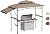 DikaSun Grill Gazebo 11x5 Double Tiered with Extra Shadow BBQ Waterproof Canopy Outdoor Gazebos for Patio, Backyard(Beige)
