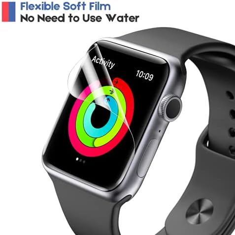 [8 Pack] Panawabi Screen Protector Compatible for Apple Watch Series 6/SE/5/4 40MM Series 3/2/1 38MM, Max Coverage,Flexible TPU Film for iWatch 40MM/38MM