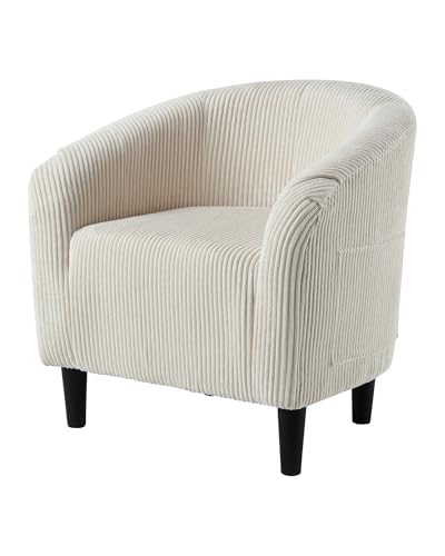 GarveeHome Barrel Accent Chair Corduroy Club Chair Elegant Armchair Cozy