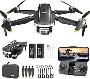 Enduring Brushless Motor Drone with Camera for Beginners, A68 WiFi Quadcopter with 2K HD Camera, Auto Hover, 3D Flips, Headless Mode, Trajectory Flight, 2 Batteries, Carrying Case