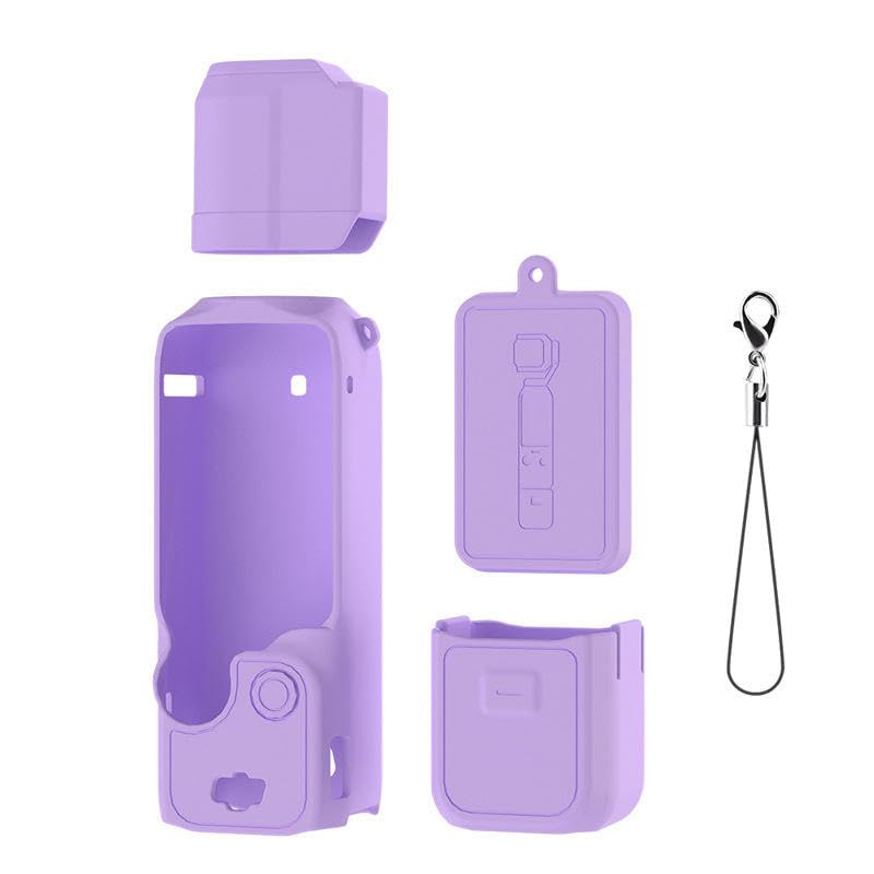 Valente Silicone Protective Cover Compatible with DJI Osmo Pocket 3 | Full Body Soft Case with Lens Cap & Lanyard Protection Kit (Lavender)-picture-18