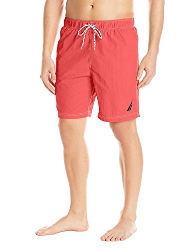 Image of Nautica Men's Solid Quick Dry Classic Logo Swim Trunk