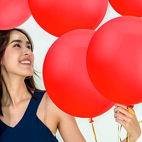30Ct/Pack Red Balloons 18 Inch Big Red Balloons Latex Giant Red Balloon Jumbo Thick Red Balloons For Valentines Day Birthday/Wedding Party/Festival/Event/Carnival Decorations #TOP1