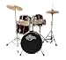 World Tour Jr Complete 5 Piece Drumset with Drum Throne and Drum Sticks - Wine Red Metallic