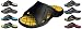 Greg Michaels Men's Sport Slide-In Slippers, Light Weight Flip Flops For Indoors or Outdoors - In 4 Colors (11, Black/Yellow)