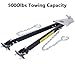 Tow Bar with Safety Chains, 5,000 lbs Capacity, Coupler Fits 2-Inch Hitch Ball, Universal RV & Car Tow Bar, Bumper-Mounted Universal Towing Bar for RV, Car, Trailer, Truck, Alloy Steel, Black