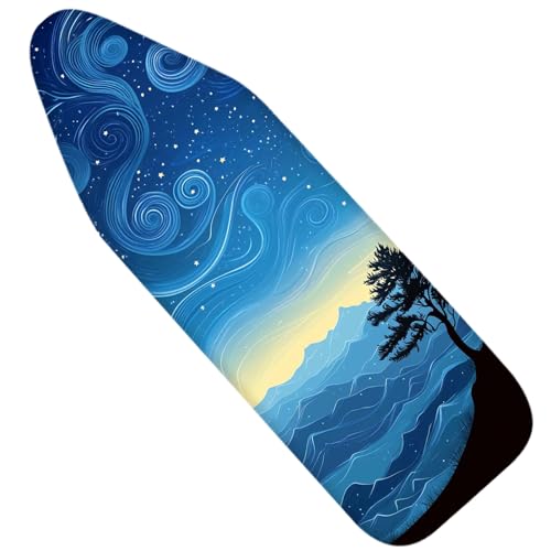 Image of Nuxovilar Starry Sky Mountain Ironing Board Cover 15x54 Polyester | Iron Pad Scorch Guard laundry helper protective board shield home laundry room craft studio (Starry Sky)