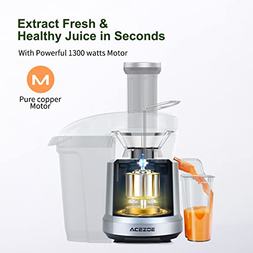 Acezoe Juicer Machines 1300W Juicer Vegetable And Fruit, Power Juicers Extractor With 3" Feed Chute, Centrifugal Juicer With High Juice Yield, Easy To Clean&Bpa-Free, Dishwasher Safe, Brush Included #TOP2