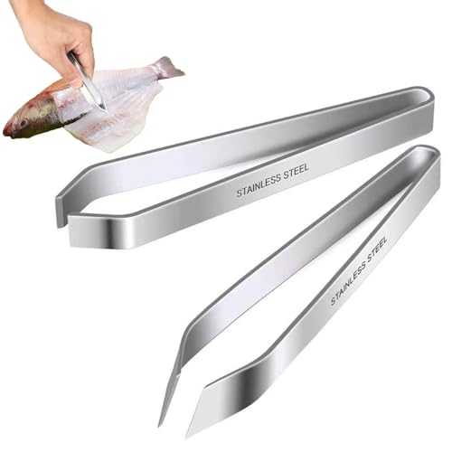 2 Stück Grätenzange,11cm,Grätenpinzette,Fischgrätenpinzette,Fischgrätenzange,Grätenzange Für Fisch,Pinzette Edelstahl, Für Fisch Huhn Ente Schwein Haar,2 Stile