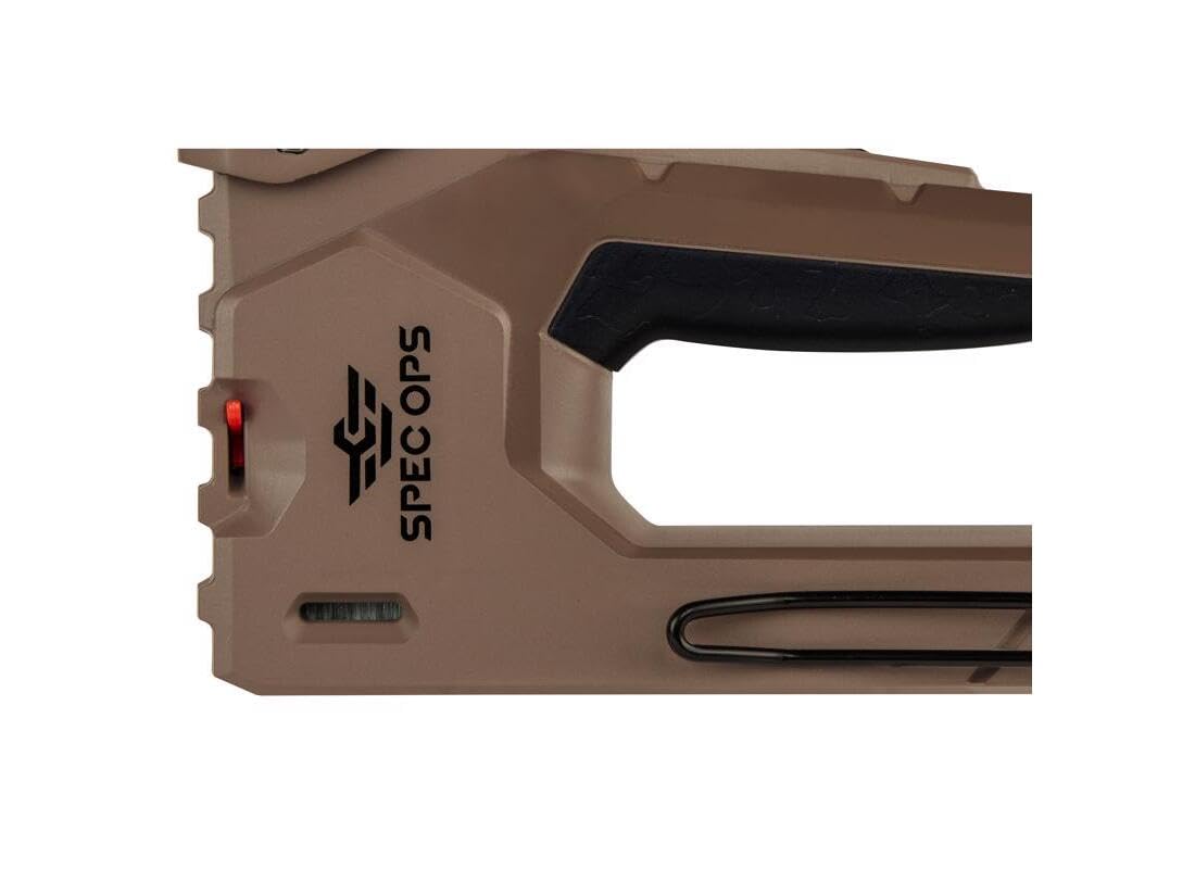 Spec Ops Tools Heavy Duty Staple Gun, 1/4" - 9/16" Staples, 18-Gauge Brads, Reduced Effort