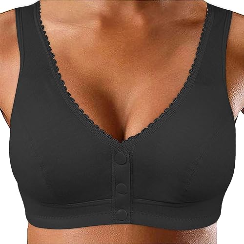 POIUIYQA Sujetador Reafirmante de Pecho para Mujeres Mayores Sujetador cómodo y práctico con cierre delantero Sujetador de apoyo sin aros Sujetador en todo