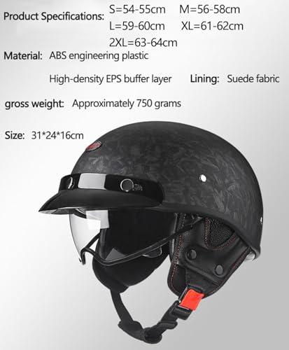 Casco moto jet abierto con gafas integradas para motocross retro 6