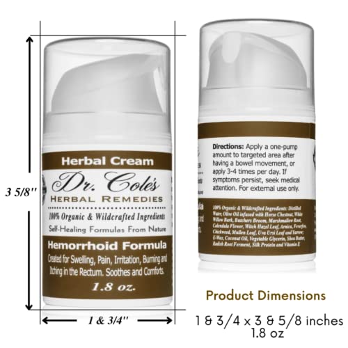 Dr Cole's Hemorrhoid Treatment - Organic Herbal Ointment For Hemorrhoid Relief - Natural Remedy For All Types Of Internal And External, Hemorrhoid - Soothes Itching, Swelling & Pain (Hemorrhoid Cream) #TOP1