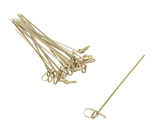 Juvale Bamboo Picks - 300-Pack Knot Skewers, Cocktail Picks, Bamboo Skewers with Twisted Ends, Ideal for Appetizers, Cocktails, Party Essentials, 5.9 Inches