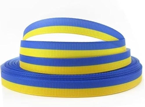 1 Rolle gelbe und blaue Bänder, 4,5 m, geeignet für die Herstellung einiger handgefertigter Stoffbänder, ukrainische Flagge, Farbband, DIY, handgefertigte Bandrollen, Besätze und Verzierungen (9 mm