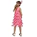 DSplay Kids Girl's Fashion Flapper Satin Dress Costume (L, Pink)