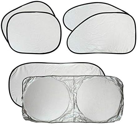 Car Sunshade Cover Auto Windshied Window Sun Shade Visors Block Set Durable Silver 6pc