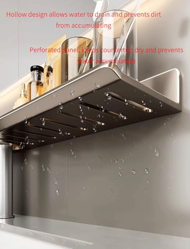Étagère murale de rangement compacte avec support robinet pour cuisine et douche