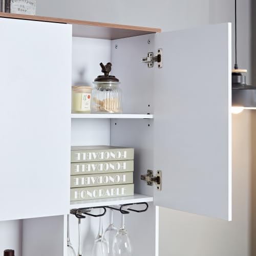 Kitchen Cabinet - Stable & Durable Storage Solution for Coffee, Wine, and More