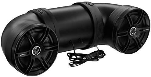 Sound Storm Laboratories BTB8 ATV UTV Weatherproof Sound System - 8 Inch Speakers, 1 Inch Tweeters, Amplified, Bluetooth, Aux-In, Easy Installation for 12 Volt Vehicles