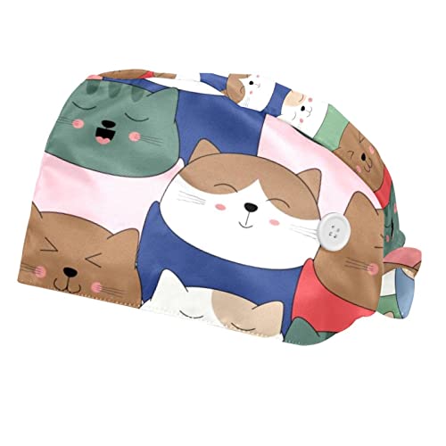 Casquette pour Hommes Femmes Motif de Chat Idéale en Cuisine et Soins