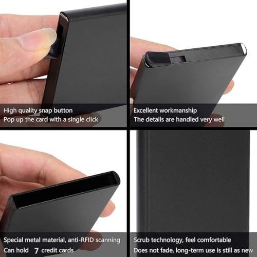 Image of Mart RFID Blocking Aluminum Card Holder Wallet - Slim Pop-Up Business & Credit Card Case with Money Pocket - Secure, Stylish & Minimalist Design for Men & Women