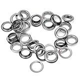 Riuulity 100 Stück Messing-Stoff-DIY-Werkzeug, Strickzubehör, Hochfeste, Rostfreie Ösen für Kleidungsmodifikationen (BLACK #08)