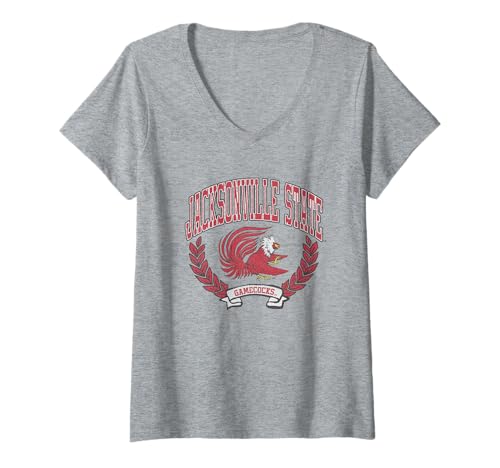 Womens Jacksonville State Gamecocks Victory Vintage Logo V-Neck T-Shirt