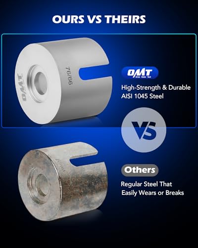 Image of OMT Bushing Press Kit, 27pc Pull and Press Sleeve Kit, Bushing Removal Tool | Durable AISI 1045 Steel, Quick Seal Insertion, with 22 Press Sleeves & 5 Pulling Spindles, for LCV /HGV Vehicles