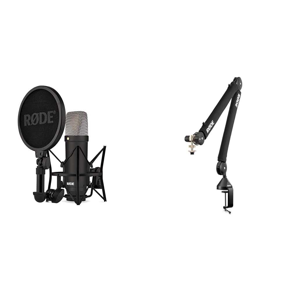 RØDE NT1 Signature Series Condenser Microphone Bundle with SM6 Shockmount, Pop Filter, PSA1+ Studio Arm, and Cable Management