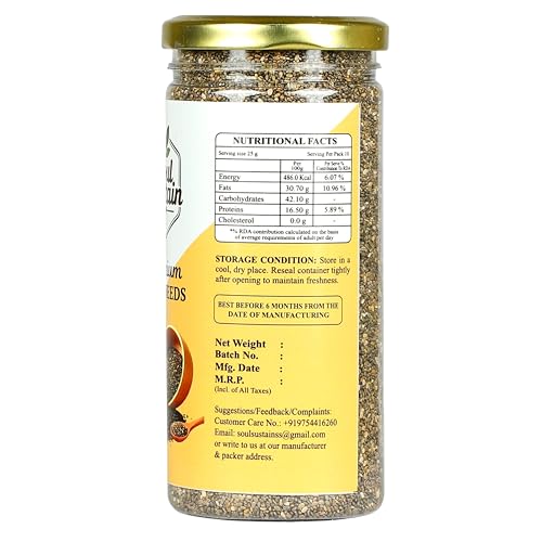 Image of Chia Seeds Raw Superfood 200 GM - Omega‑3 ALA Rich, High Fiber Nutrition, Plant Protein Boost, Gut Health Support, Diet Friendly, Smoothies & Puddings, Baking & Meal Toppers, Seeds for Daily Use