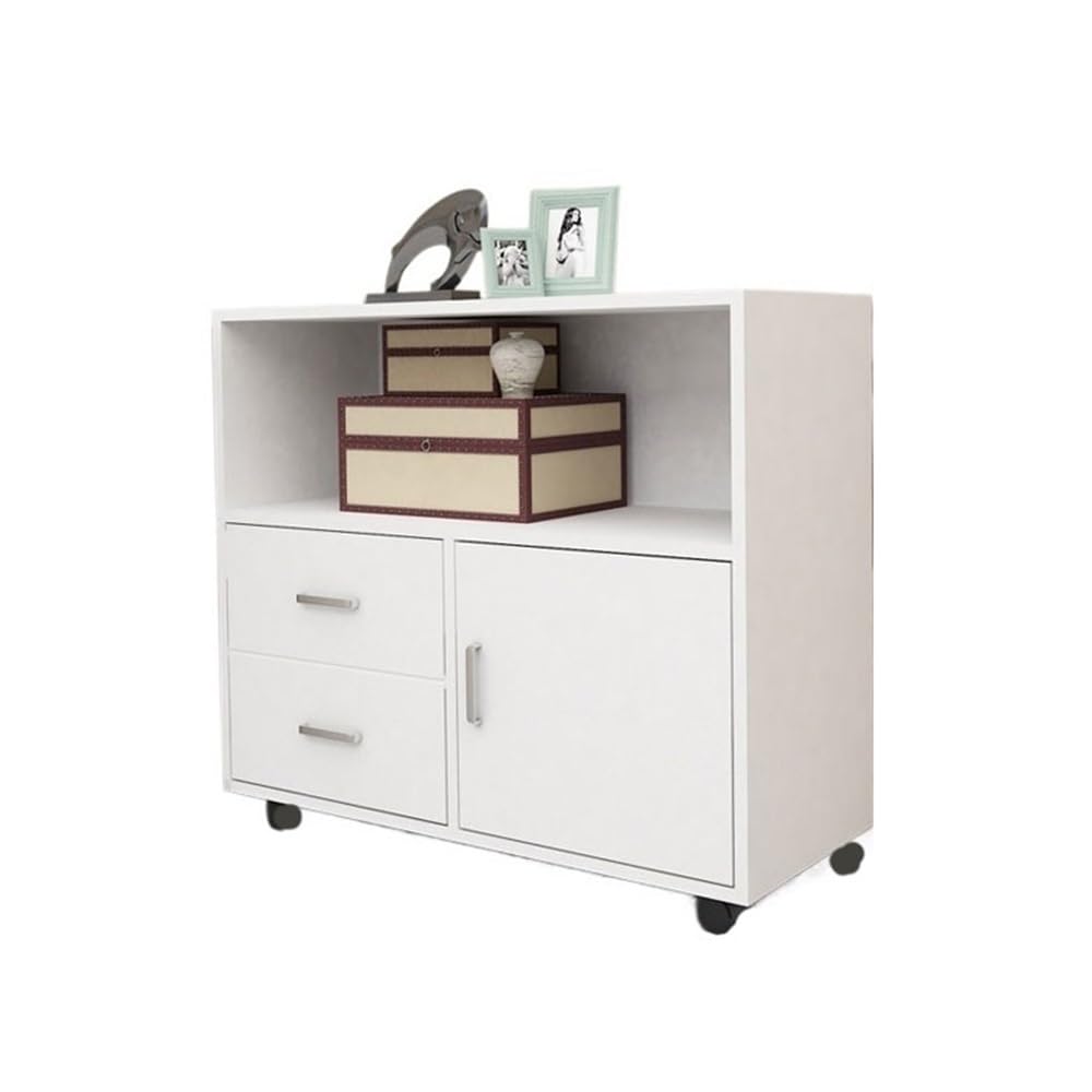 Aioneer White File Cabinet Mobile Low Cabinet Thickened Back File Cabinet Data Cabinet Office Storage Cabinet Printer Cabinet With Wheels Filing Cabinet