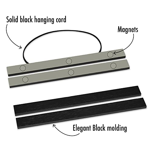 Americanflat 11 Inch Black Magnetic Poster Clip Frame, Wood Hanger Frame For Posters, Prints, Photos, Pictures, Maps, Scrolls, Art Prints And Canvas Artwork #TOP2
