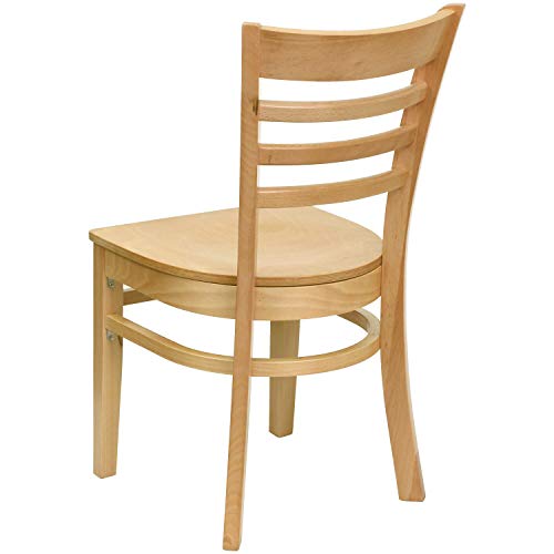 Image of Flash Furniture HERCULES Series Ladder Back Natural Wood Restaurant Chair