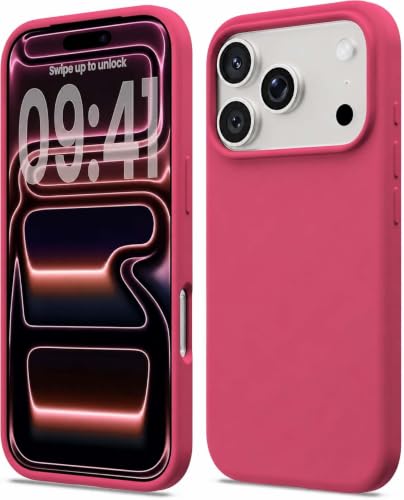 Image of DIZORO Compatible with iPhone 17 Pro Case (2025), Liquid Silicone 3 Layers Full Covered Soft Gel Rubber Shockproof Protective Cover with Anti-Scratch Microfiber Lining - Hibiscus