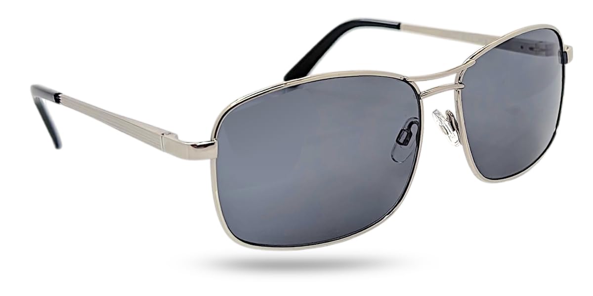 Eyelevel Pilot Sunglasses in Silver - Classic Pilot Style Sunglasses for Men - With UV400 Protection & CAT3 Lens