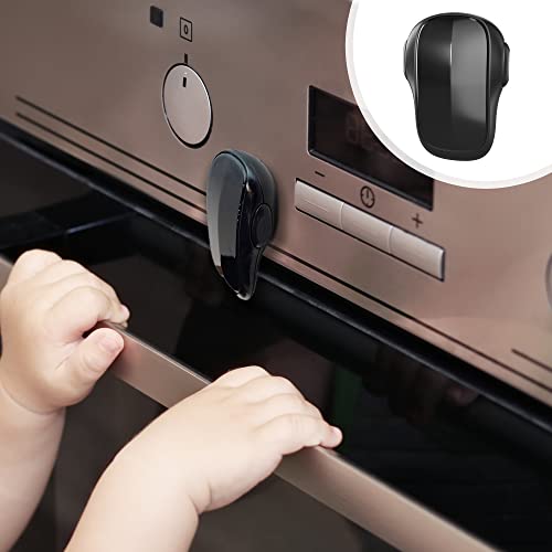 Heart of Tafiti Child Safety Heat-Resistant Oven Door Lock, Oven Front Lock for Kids Easy to Install, Use 3M Adhesive,No Screws or Drill (Black)