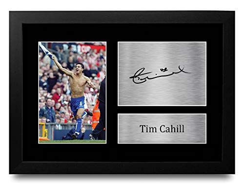 Photo imprimée Tim Cahill Millwall autographe signé sous cadre noir A4