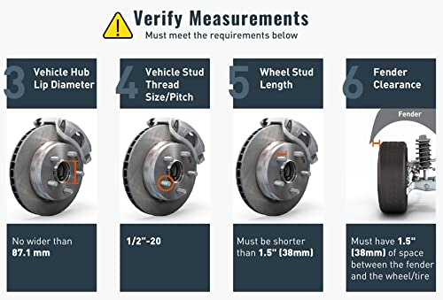 Rocktrix 2Pcs 1.5 Inch Wheel Adapters 5X5.5 To 5X135 (Changes Bolt Pattern) 1/2X20 Studs, Compatible With Dodge Ram 1500 Dakota Durango Ford F100 F150 Bronco (5X139.7 To 5X135) Spacers #TOP3