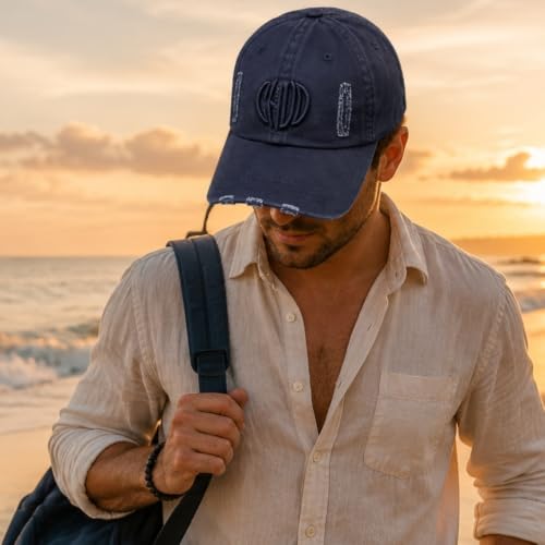 Image of Handcuffs Cap for Men Women Denim Stylish Baseball Caps Adjustable Free Size Hats | Gym Accessories | Sun Protective Hat