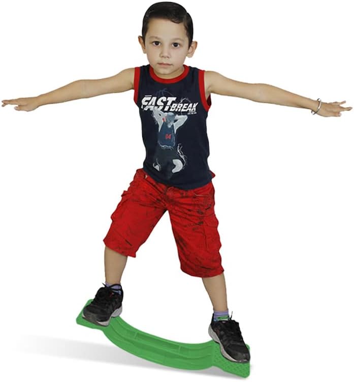 GISCOKidwil Balance Board, Wobble Balance Board, Swing Board, Seesaw Children’s Toys Sports Training Kids Toy Indoor/Outdoor | Green