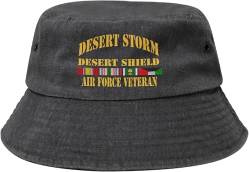 Desert Storm Desert Shield Air Force Veteran Bucket Hat Unisex Fisherman Cap Fashion Outdoor Travel Beach Sun Hat