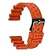 WOCCI 22mm Ventilé Bracelet de Montre pour Hommes, Caoutchouc Fluoré (Non Silicone), Boucle Polie Noire (Orange)