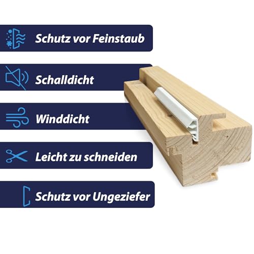 Fensterdichtung Braun 5m - 5mm Nutbreite / 12mm Falz aus TPE hochwertige Gummidichtung Holzfensterdichtung Fenster gegen Zugluft Lärm (Braun 5m)
