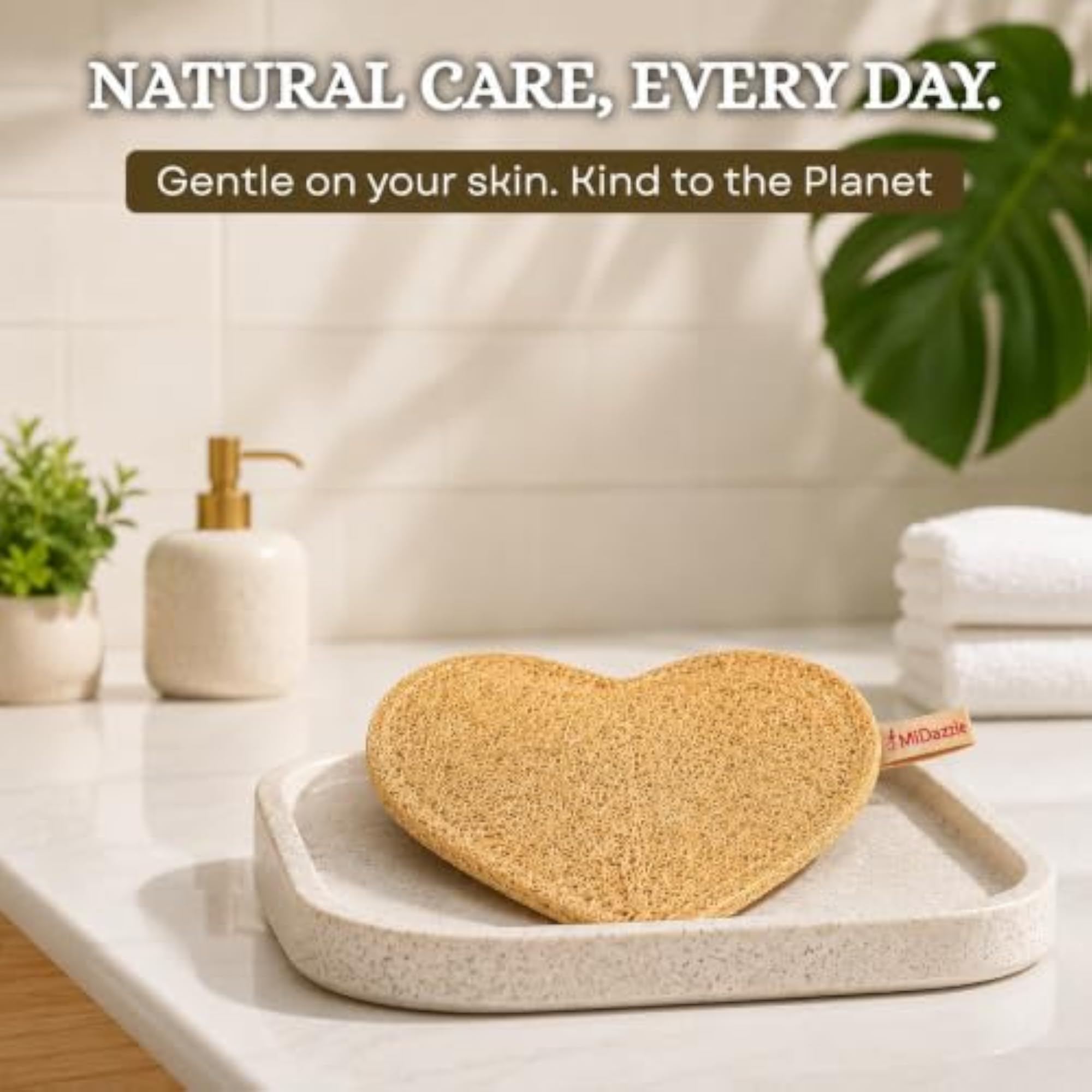 Midazzle 100% Natural Body Scrubber Loofah, Pack of 3