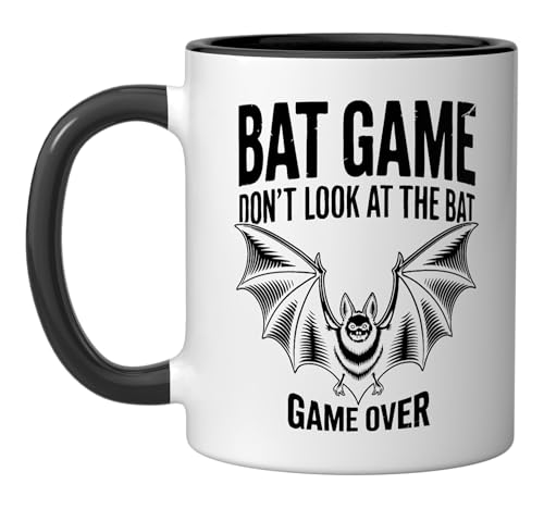 Taza de cerámica Bat Game negra y blanca miniatura 1