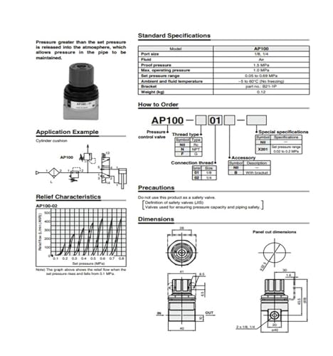 Vanne de régulation de pression AP100 AP100-01 AP100-02 régulateur pneumatique 01B 02B - 3