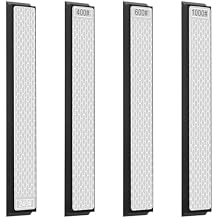 4Pcs Knife Sharpening Stones Set Diamond Sharpening Stones Kit Efficient Honing Whetstone Slip for Ceramic Knife.silver,4 pieces
